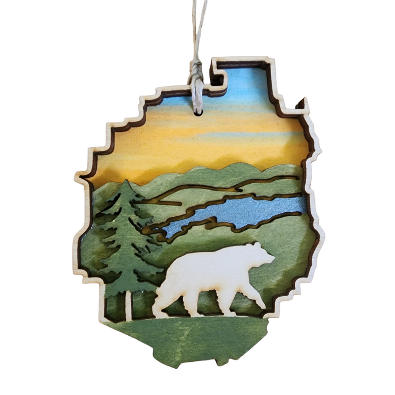 Adirondack Park with Bear Ornament