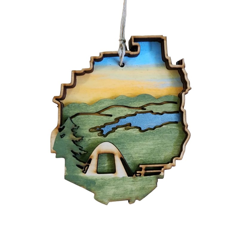 Adirondack Park with Tent Ornament