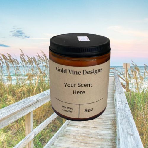 Small 100% Natural Soy Wax Candle Infused with Natural Essential Oils 8oz