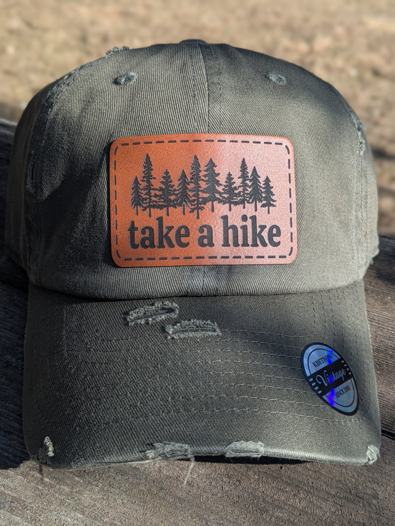 Take A Hike Distressed Patch Hat