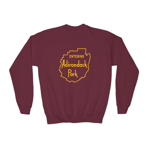 Entering and Leaving Adirondack Park Youth Crewneck (XS-XL)
