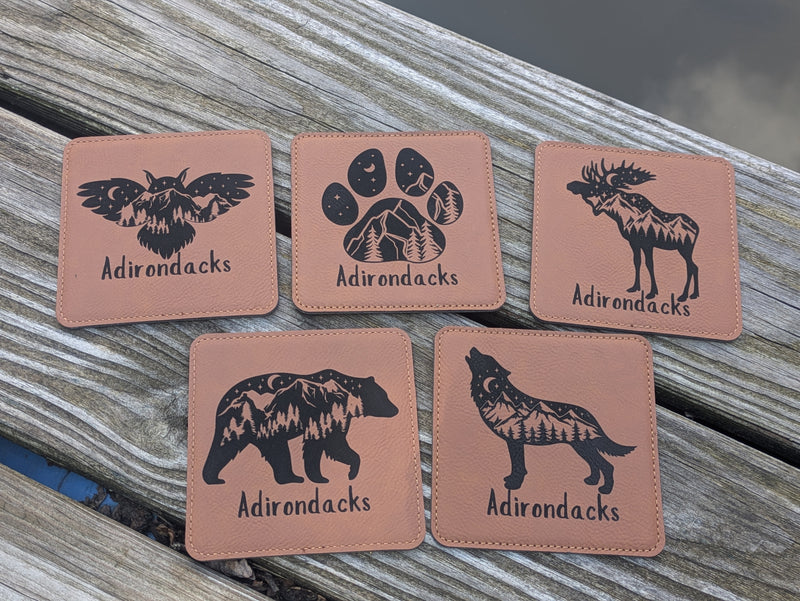 Adirondacks Leatherette Coasters