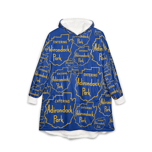 Entering Adirondack Park Hooded Blanket - Blue