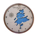 Lake Map Wall Clock