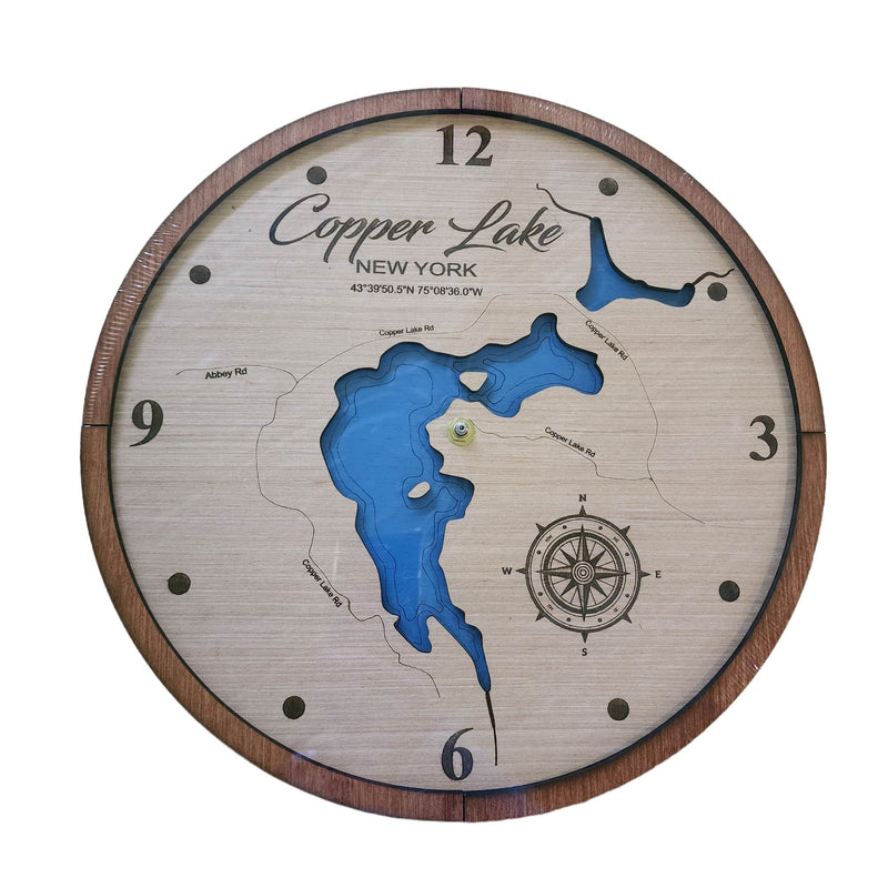 Lake Map Wall Clock