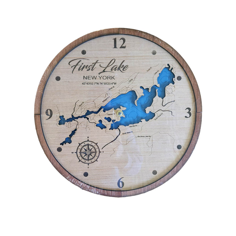 Lake Map Wall Clock