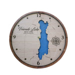 Lake Map Wall Clock