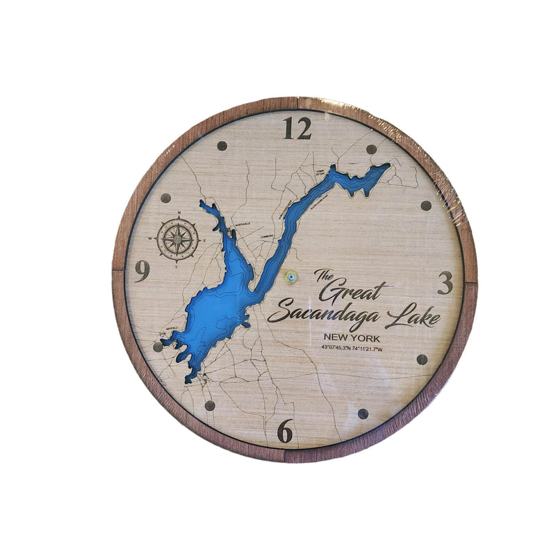 Lake Map Wall Clock