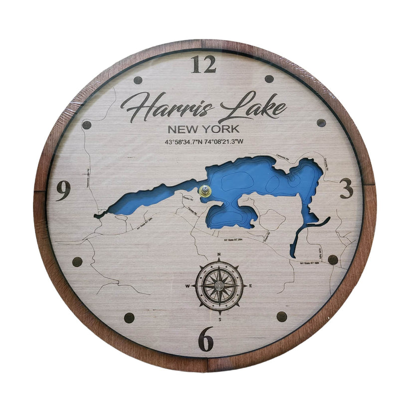 Lake Map Wall Clock