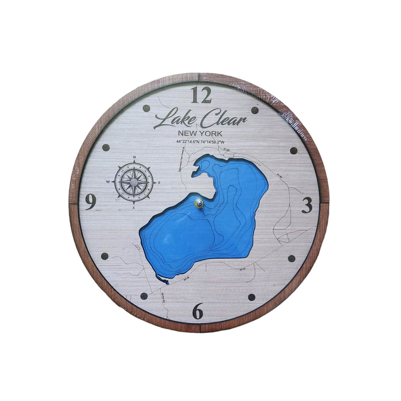 Lake Map Wall Clock