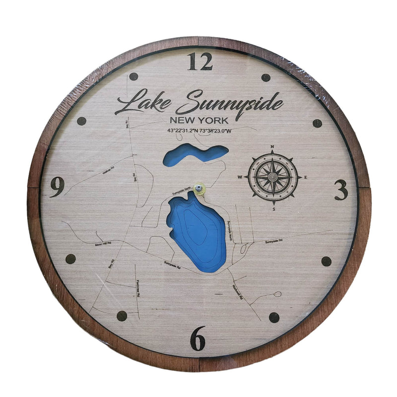 Lake Map Wall Clock