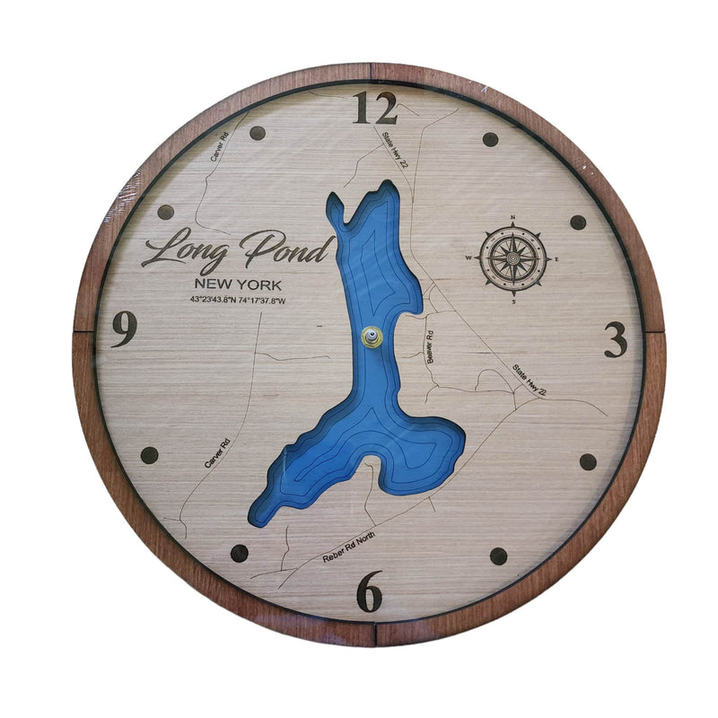 Lake Map Wall Clock