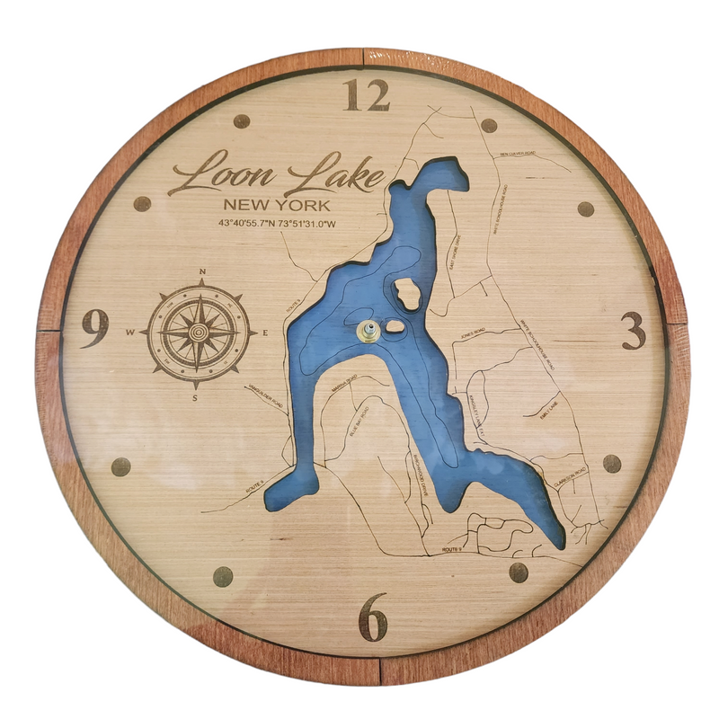 Lake Map Wall Clock