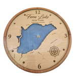 Lake Map Wall Clock