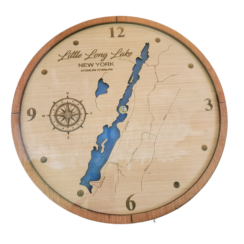 Lake Map Wall Clock