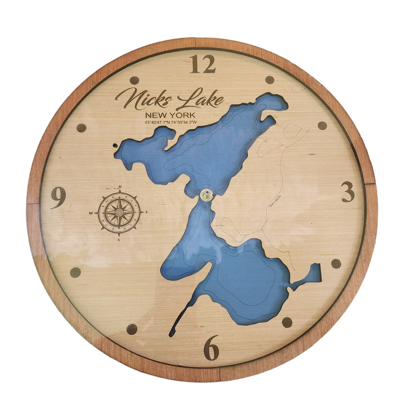 Lake Map Wall Clock