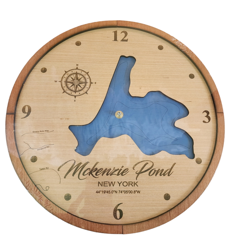Lake Map Wall Clock