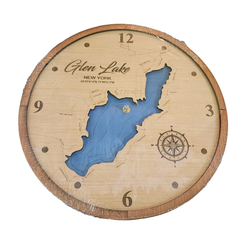 Lake Map Wall Clock