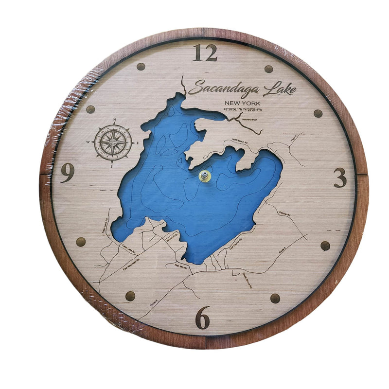 Lake Map Wall Clock