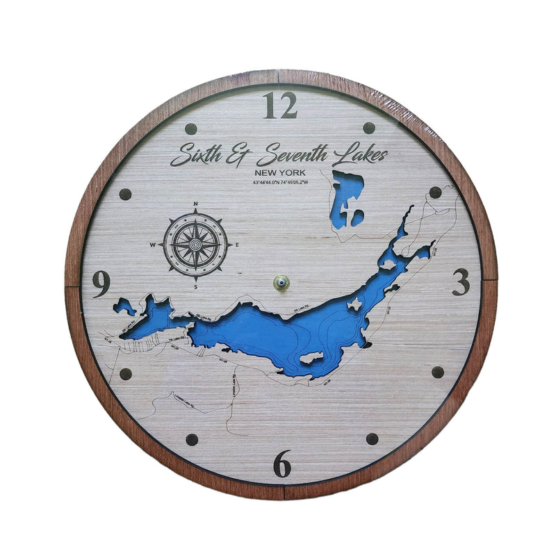 Lake Map Wall Clock