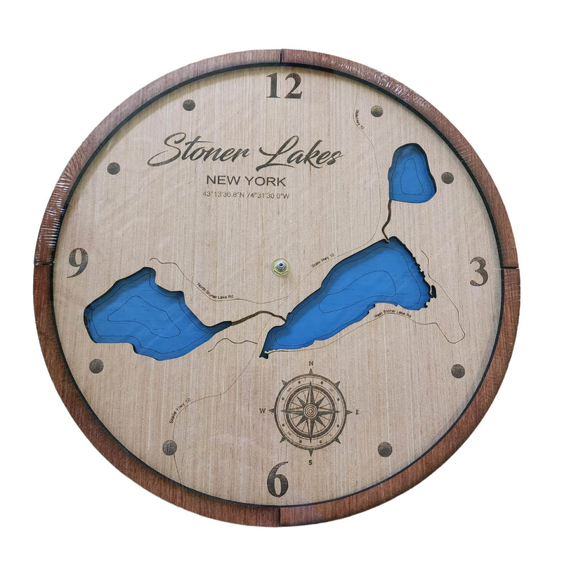 Lake Map Wall Clock