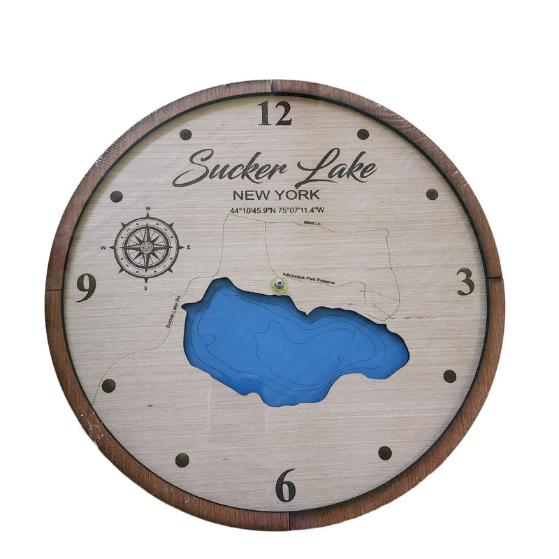 Lake Map Wall Clock
